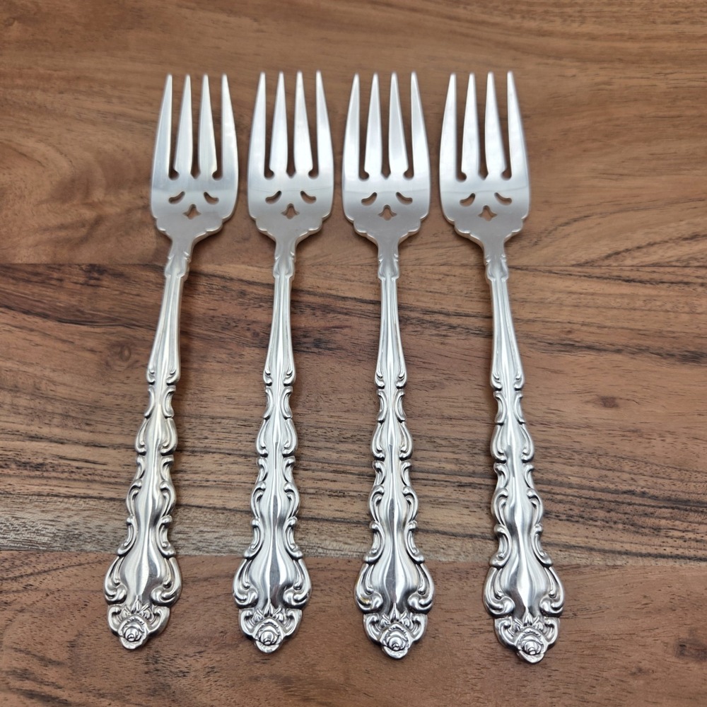 Set Of 4 Oneida Community Beethoven Silverplate Salad Forks Betty Crocker
